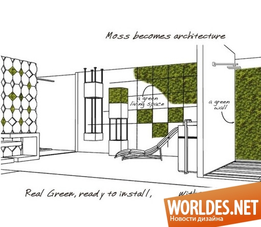 декоративный дизайн стен, декоративные стены, зеленые стены, озеленение стен, дизайн стен, декор стен, дизайнерские стены, зеленые стены